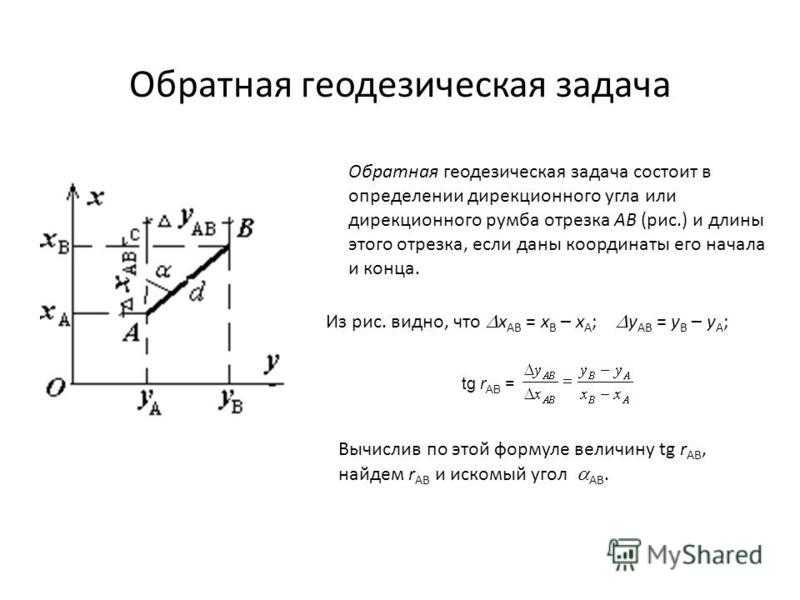 Как решать прямую геодезическую задачу