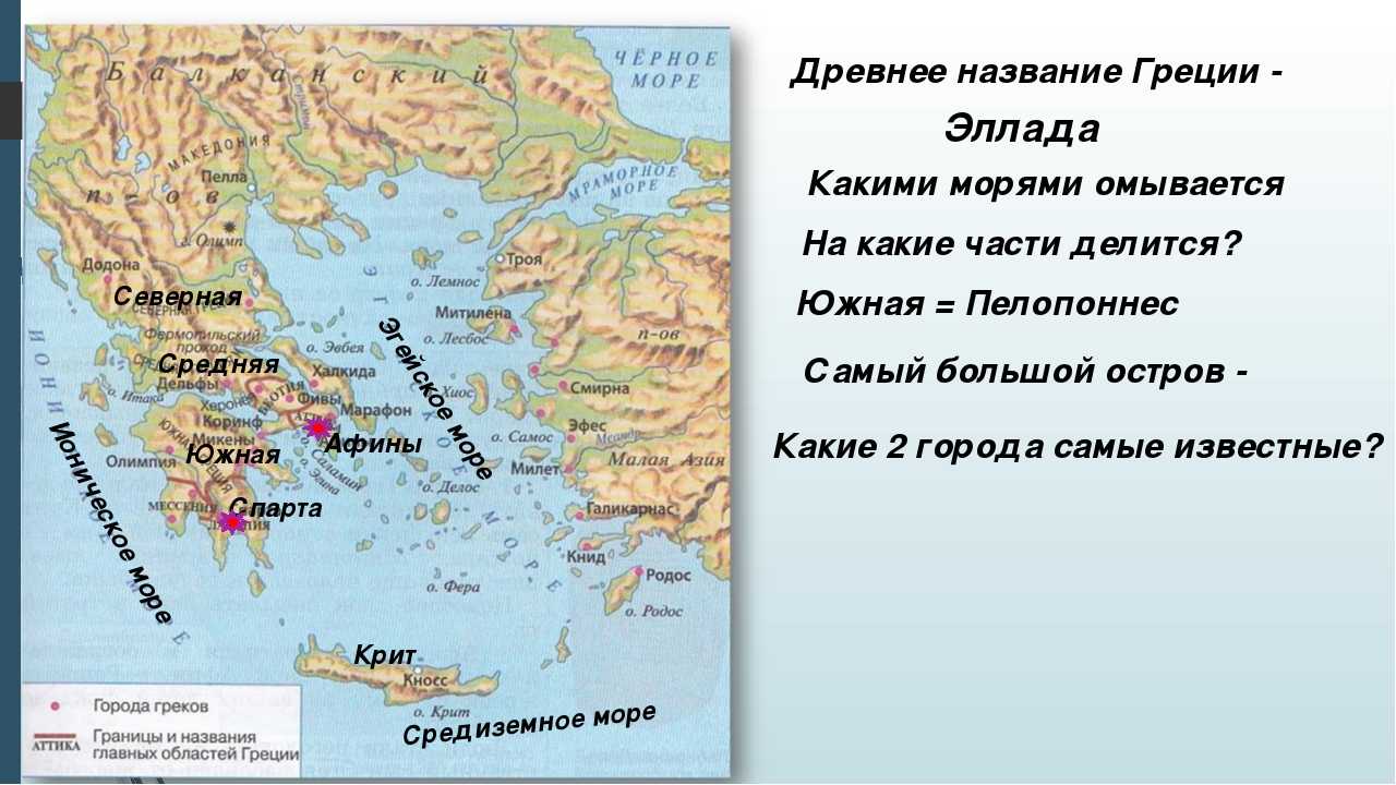 Какое море омывает берега греции