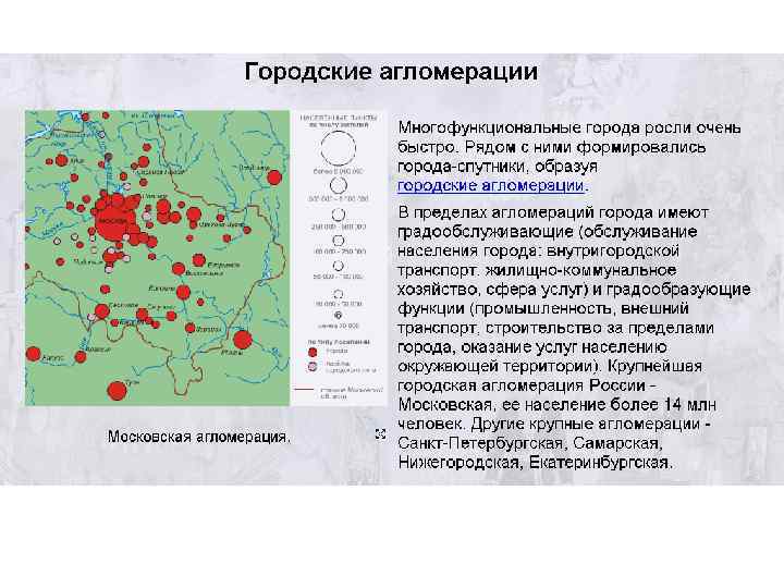 Московская агломерация Моско́вская агломера́ция компактно расположенная группа городских и сельских поселений, объединённых интенсивными и многообразными