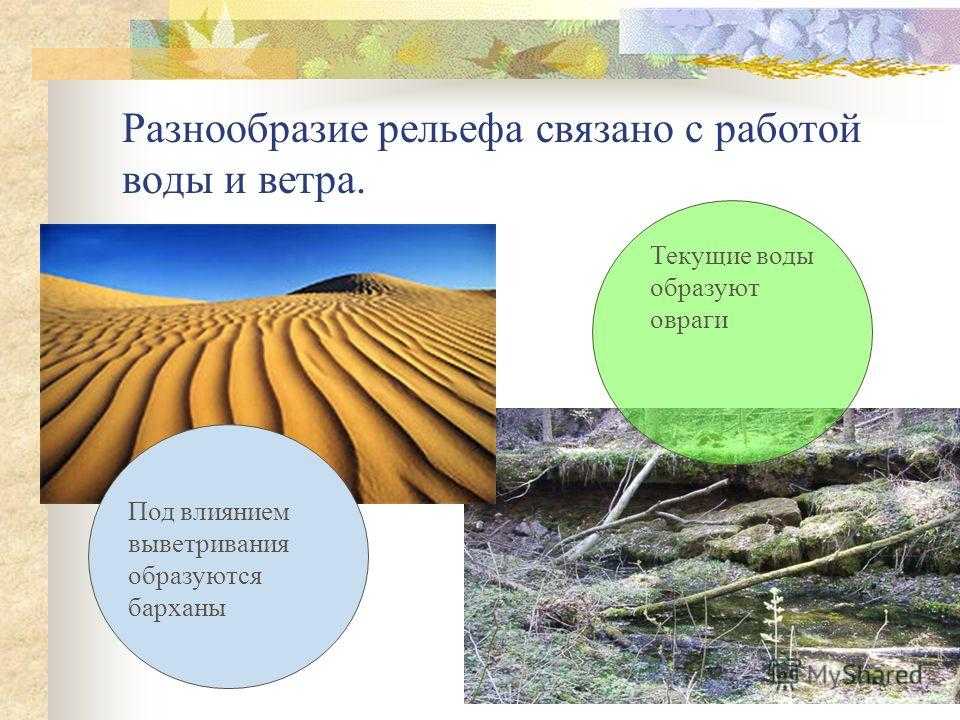 Внешние силы, создающие рельеф Внешние силы сглаживают формы рельефа, созданные внутренними силами Земли Разрушая выступающие неровности поверхности,