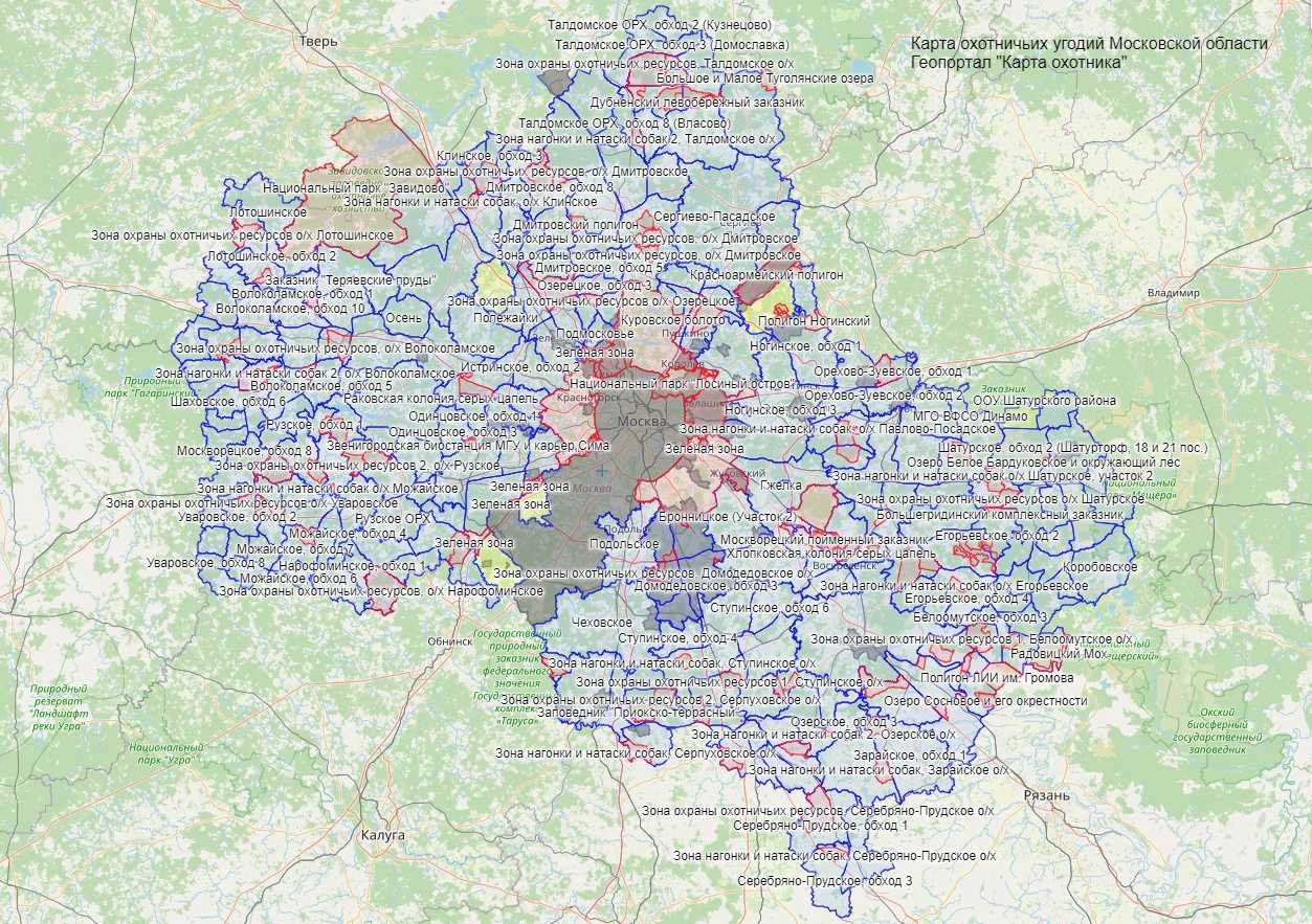 Карта схема охотничьих угодий общего пользования