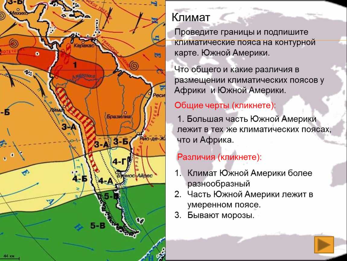 Сравнение особенности климата африки южной америки. Климатические пояса Южной Америки. Карта климатических поясов Южной Америки. Климат Южной Америки презентация. Климатические пояса Южной Америки и Африки.