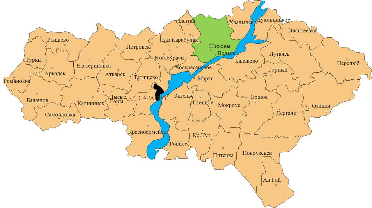 Площадь районов саратовской области