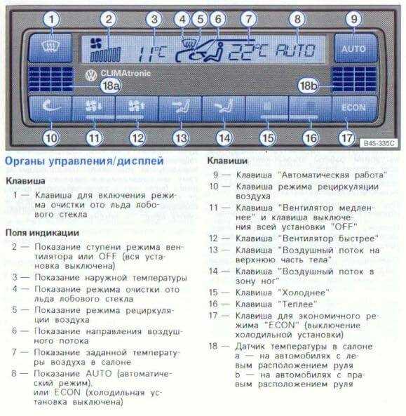 Как настроить климат контроль фольксваген пассат б5