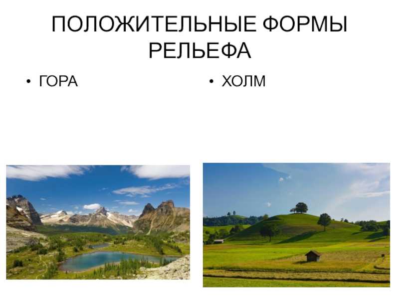 Положительные и отрицательные формы рельефа. рельеф, его формы и элементы