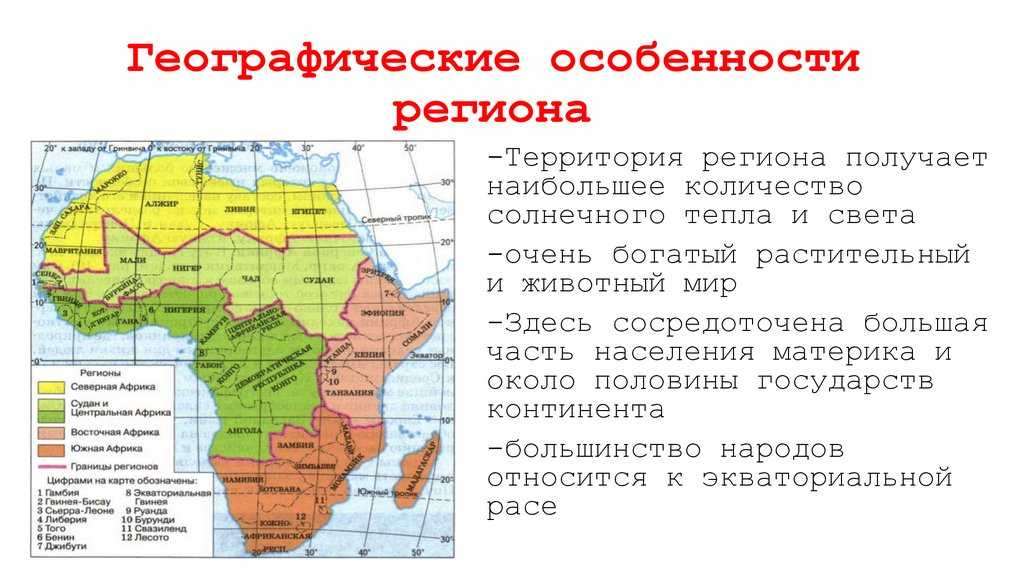 Особенности географического положения центральной африки. Географическое положение и рельеф Африки. Характеристика географического положения Африки. Страны Западной и центральной Африки.