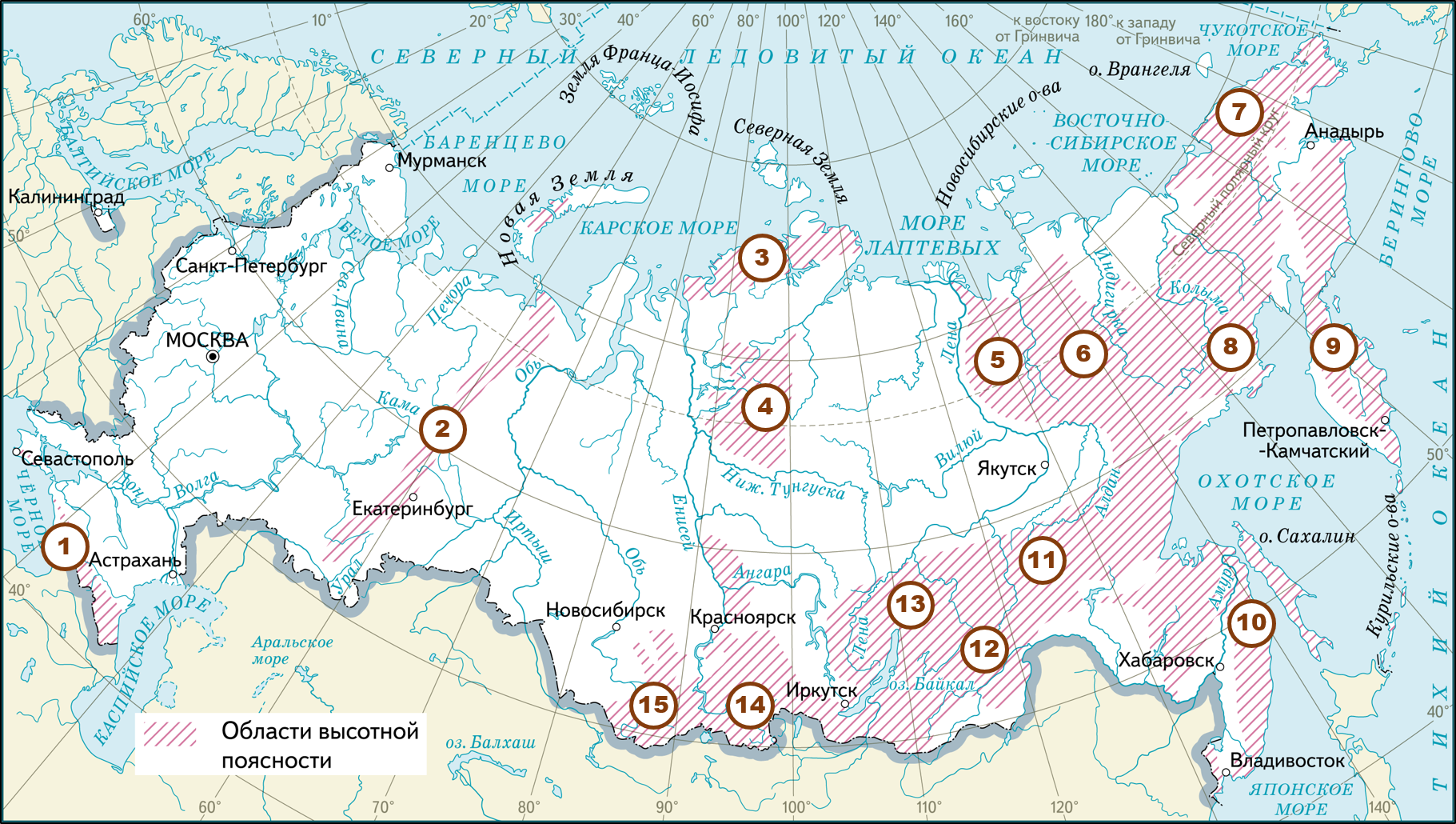 Контурная карта с рельефом