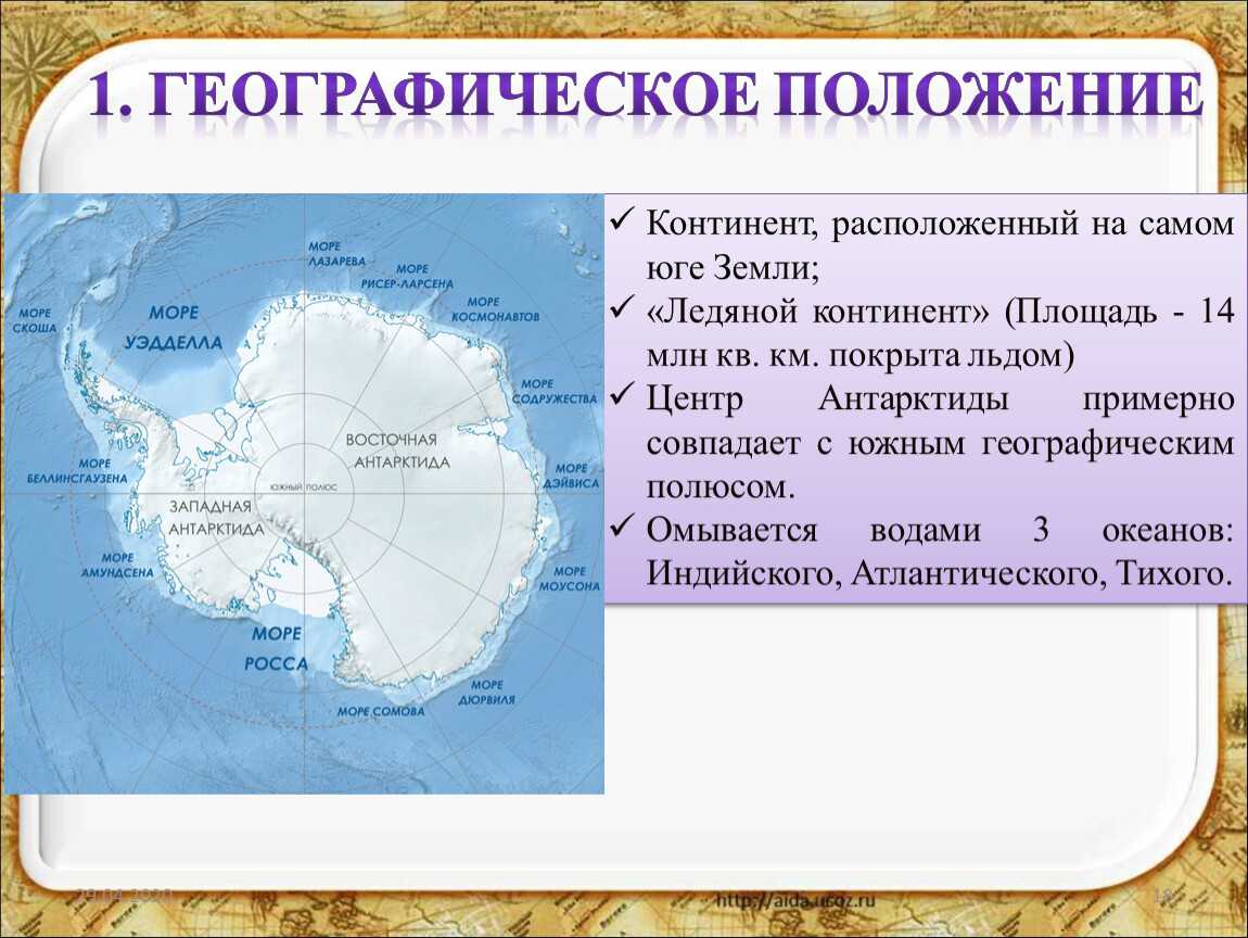 Положение на материке тайга. Географическое положение Антарктиды 7 класс по плану. Особенности географического положения Антарктиды.