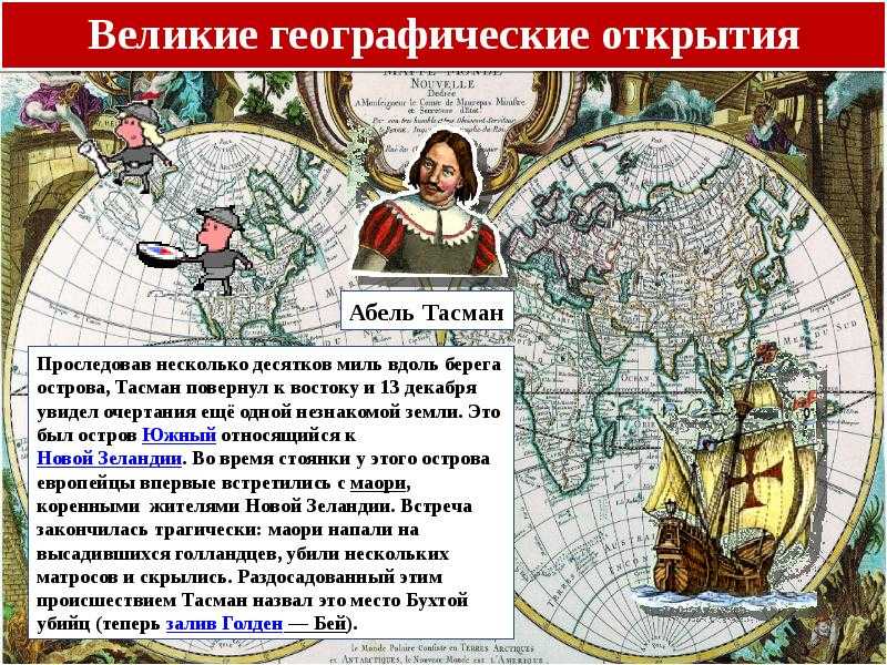 История географических открытий для школьников, таблица для 6 и 7 классов