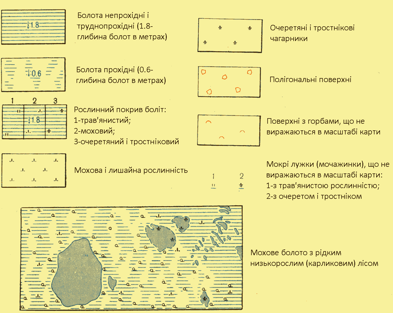 Обозначение болот на топографических картах: как распознать символы и понять значение