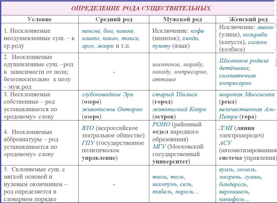 Постоянные признаки имен существительных . правила и алгоритмы.