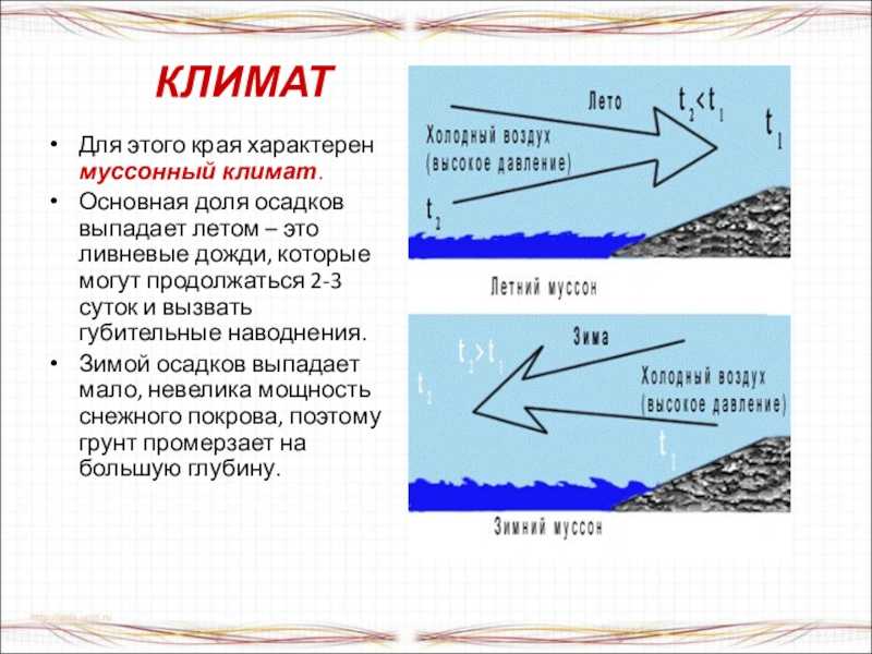 Характеристика муссонного климата россии — от земли до неба