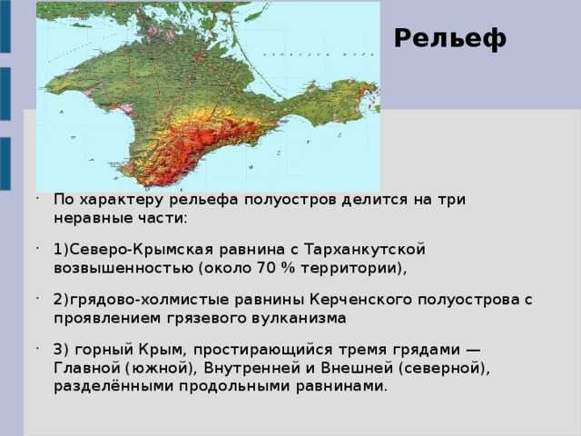 Рельеф крымского полуострова. рельеф крыма