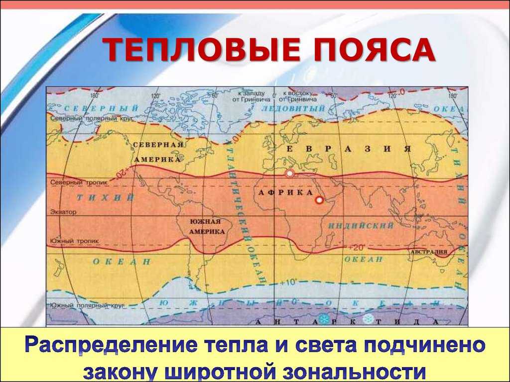 Что такое тепловые пояса в географии. тепловой пояс