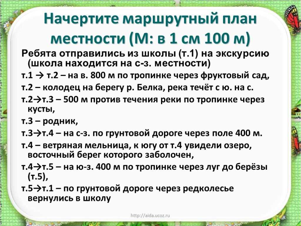 Тест по географии план местности 6 класс