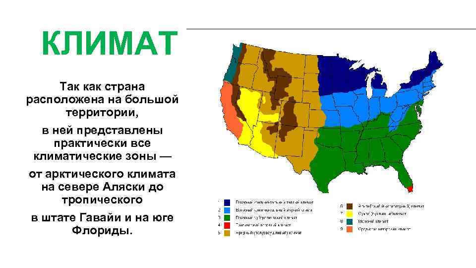 Природные зоны страны канада. Климатические зоны США карта. Климатическая карта США. Климатическая карта США со Штатами. Климат в США по Штатам таблица.