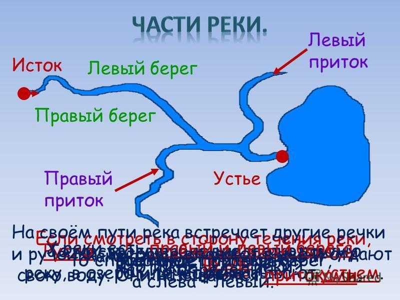 Реки россии исток и устье карта. Определить берег реки.