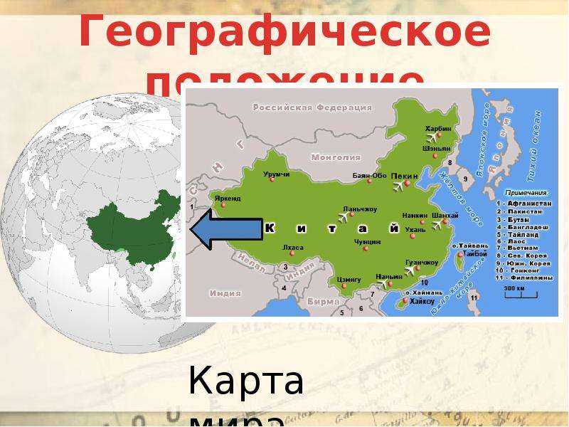 Характеристика политико-географического положения китая
