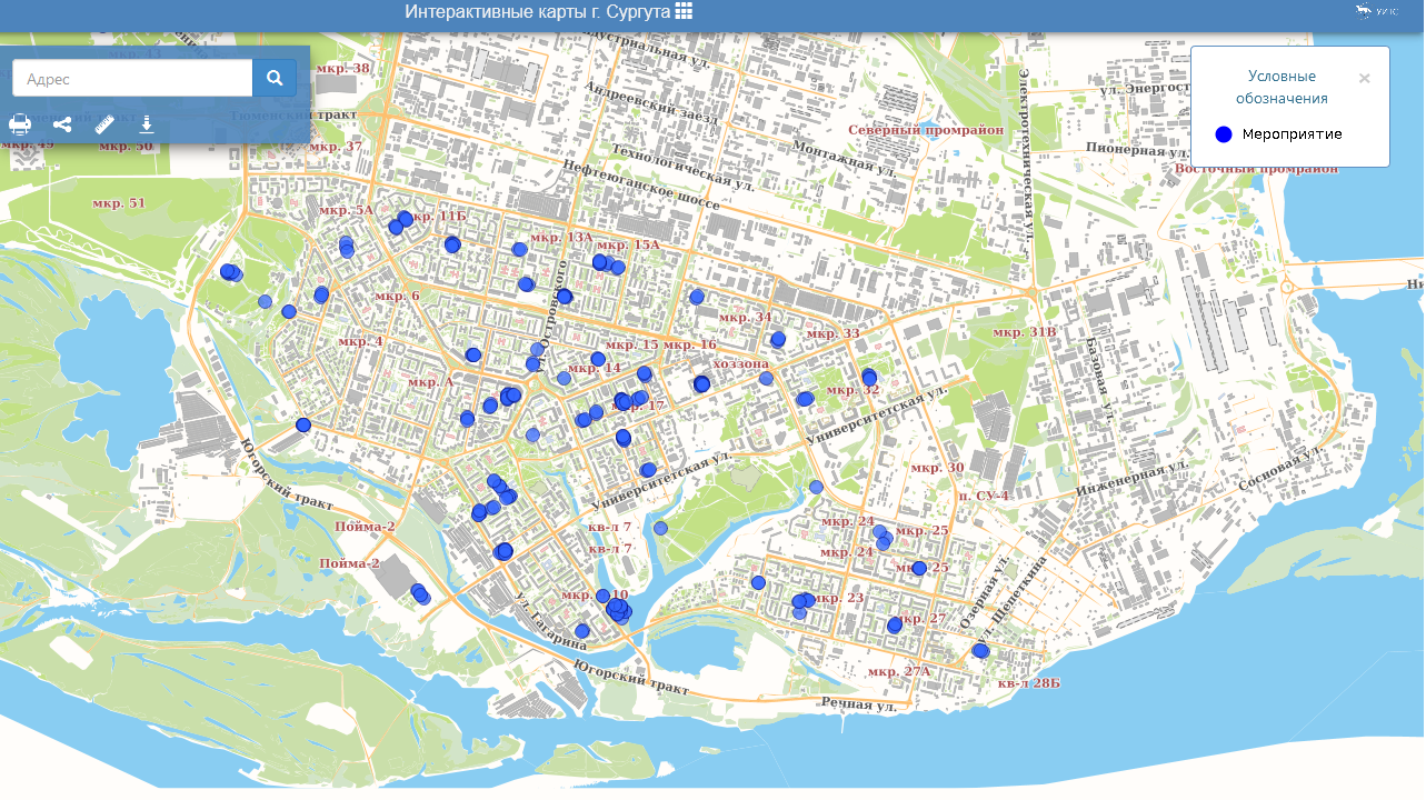 Интерактивная карта г сургута