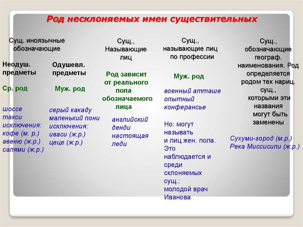 Род несклоняемых существительных и методика их изучения