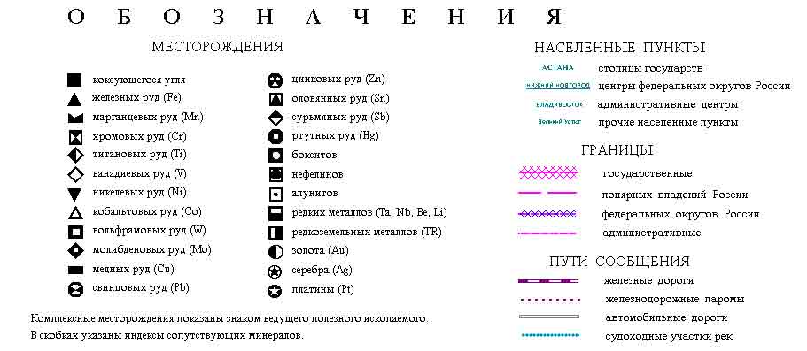 Обозначение полезных ископаемых на географической карте. Свинцово цинковые руды обозначение. Условные обозначения полезных ископаемых России. Обозначение на карте полезных ископаемых значки. Свинец и цинк обозначение на карте.