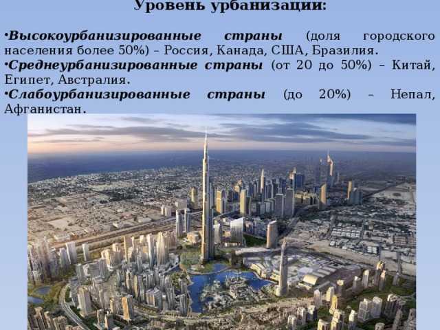 Городское и сельское население мира. урбанизация. конспект