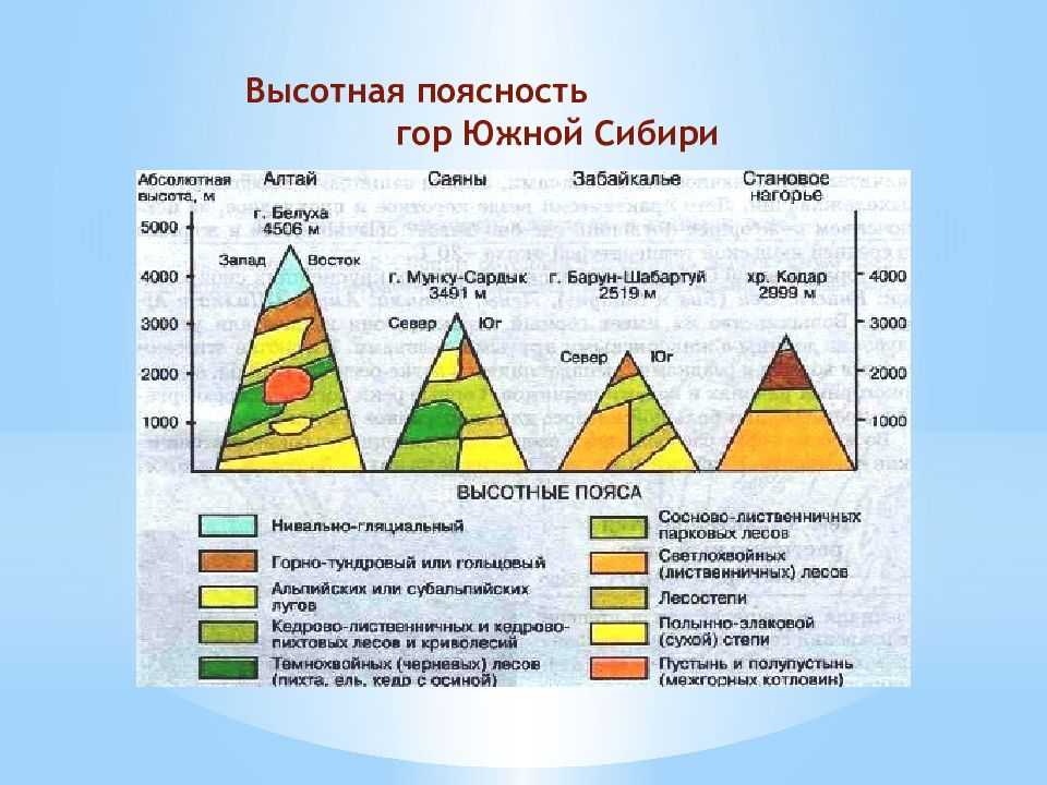 Особенности рельефа гор южной сибири