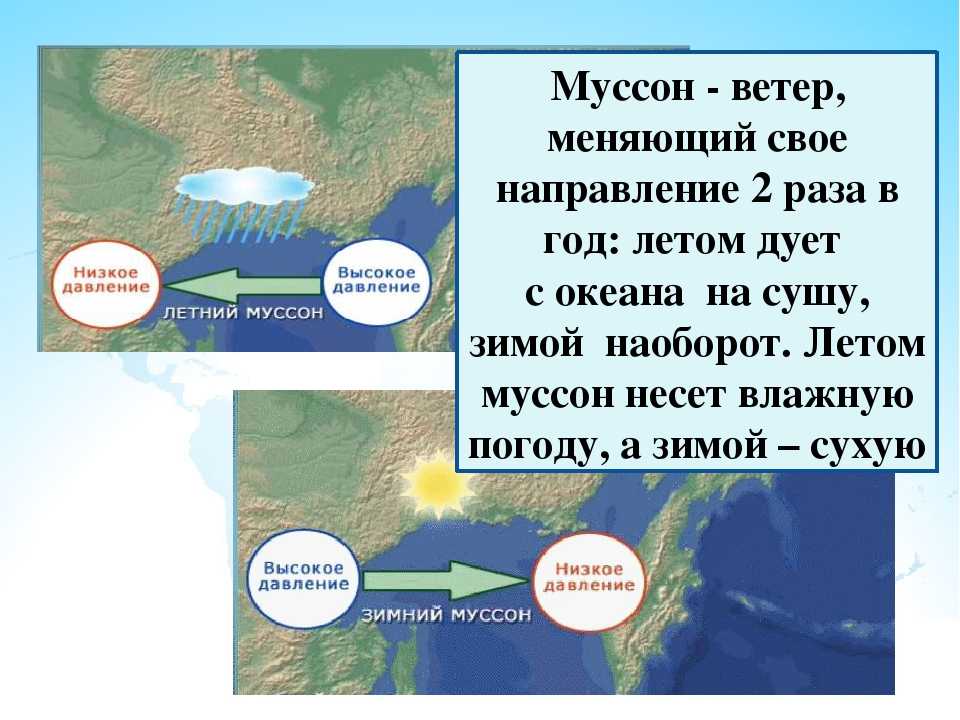 Муссонный климат характеристика кратко