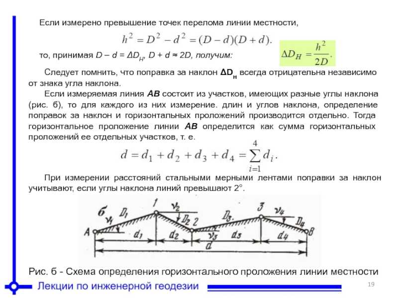 Уклон линии заданной на карте Уклоном прямой называется тангенс угла наклона её к горизонтальной плоскости в данной точке рисунок 15 Уклон линии