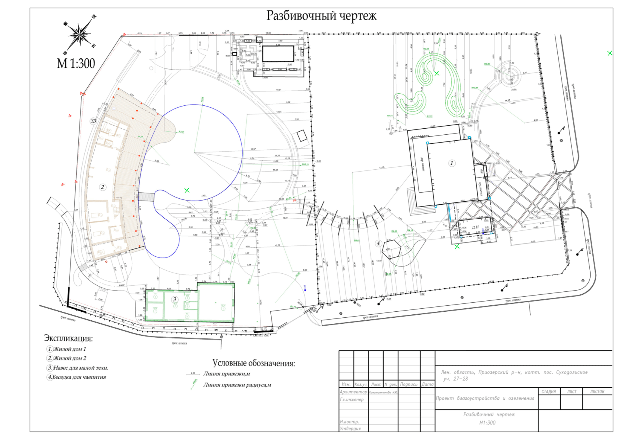 Разметка проектных объектов на местности