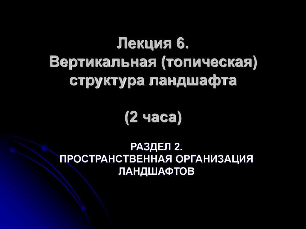 Модель структуры визуальных пространственных единиц ландшафта